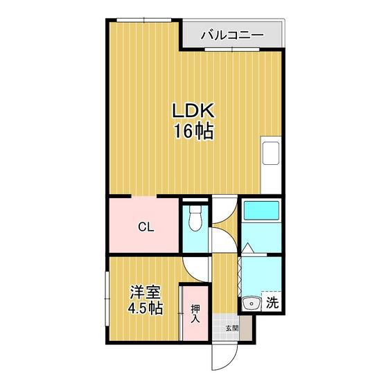 ドエル・ジョイナス(1LDK/3階)の間取り写真