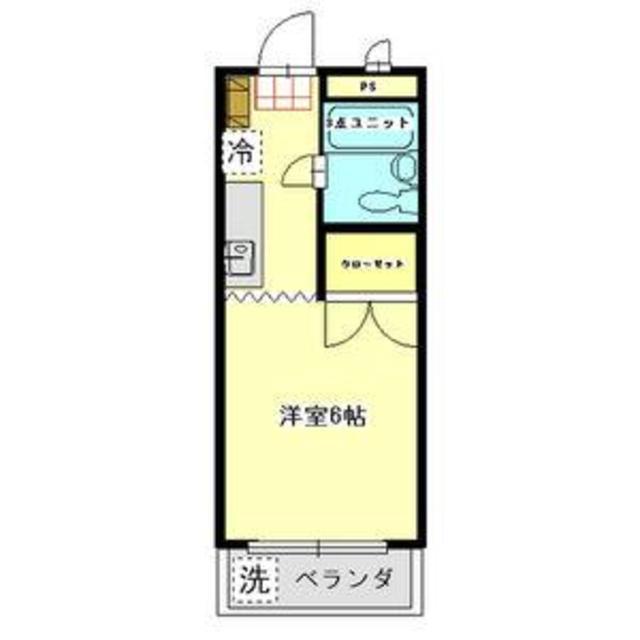 サンハイム・大沢(1K/1階)の間取り写真
