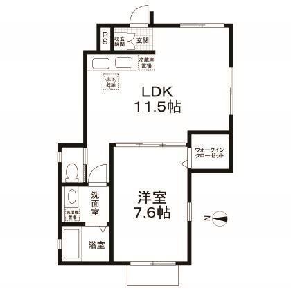 サクラソウ(1LDK/1階)の間取り写真
