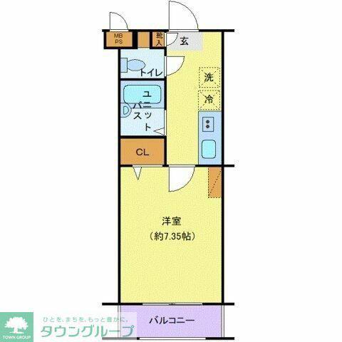 アヴィニティー調布南(1K/3階)の間取り写真