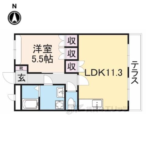 グリーンアイランド(1LDK/1階)の間取り写真
