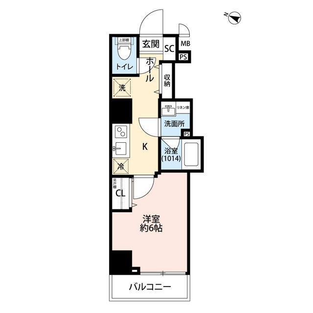 プレール・ドゥーク板橋本町III(1K/4階)の間取り写真