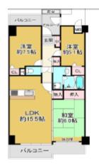 ネクステージ西神中央D棟(3LDK/8階)の間取り写真