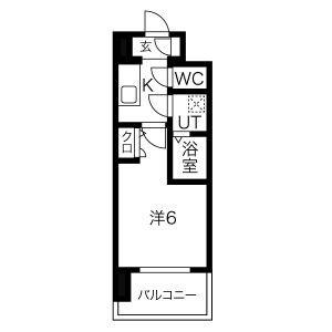 エスリードレジデンス大阪ザ・クラス(1K/5階)の間取り写真