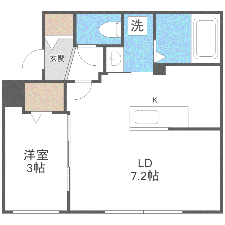 LIGARE TOYOHIRA(1LDK/1階)の間取り写真