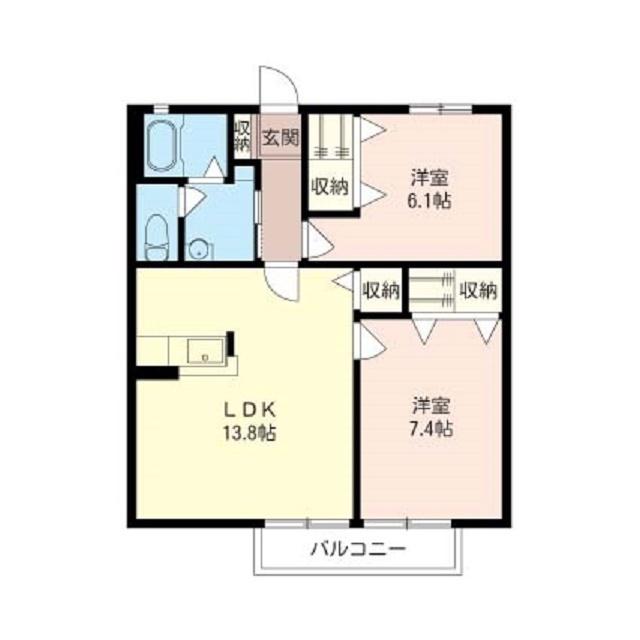 コンフォートIII(2LDK/2階)の間取り写真
