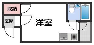 タケオレジデンス(ワンルーム/4階)の間取り写真