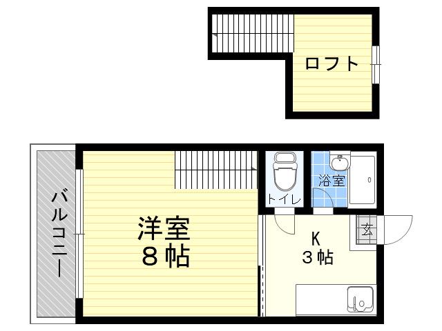 メゾンヌーヴェル(1K/3階)の間取り写真