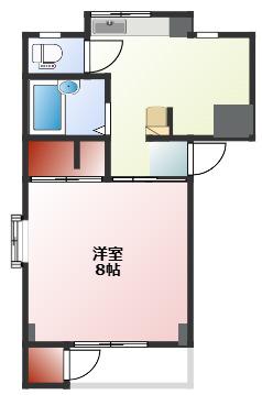 コーポ蜂屋(1DK/1階)の間取り写真