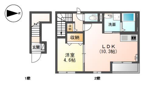 グレーシアPIPO(1LDK/2階)の間取り写真