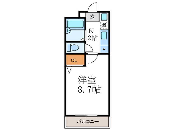 センターアイランド(1K/3階)の間取り写真