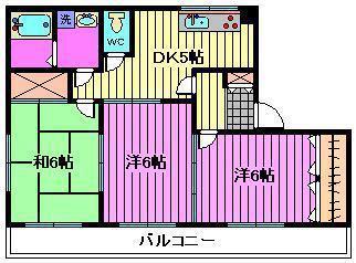 ヴィレッジ北栄(3DK/3階)の間取り写真