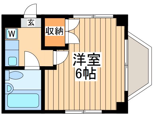 ピュア相模(1K/2階)の間取り写真