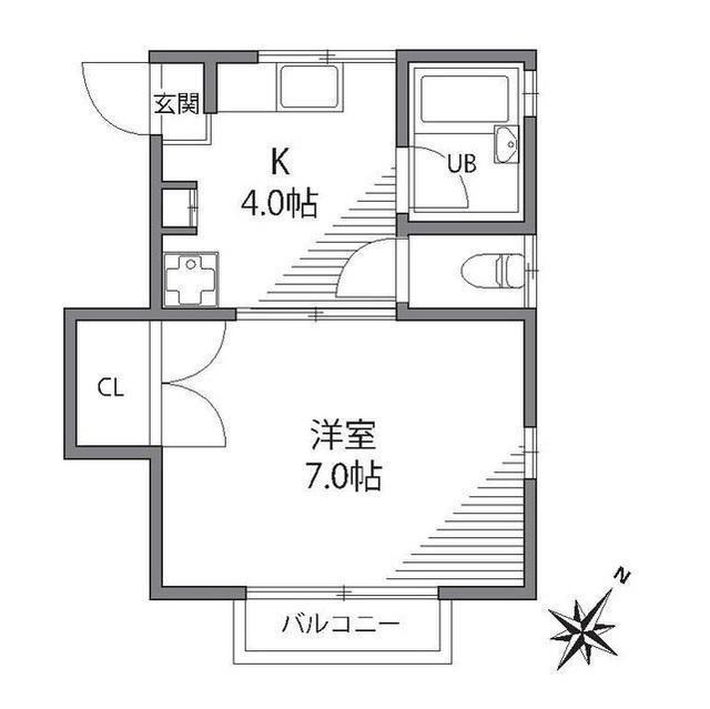 TBコーポ(1K/3階)の間取り写真