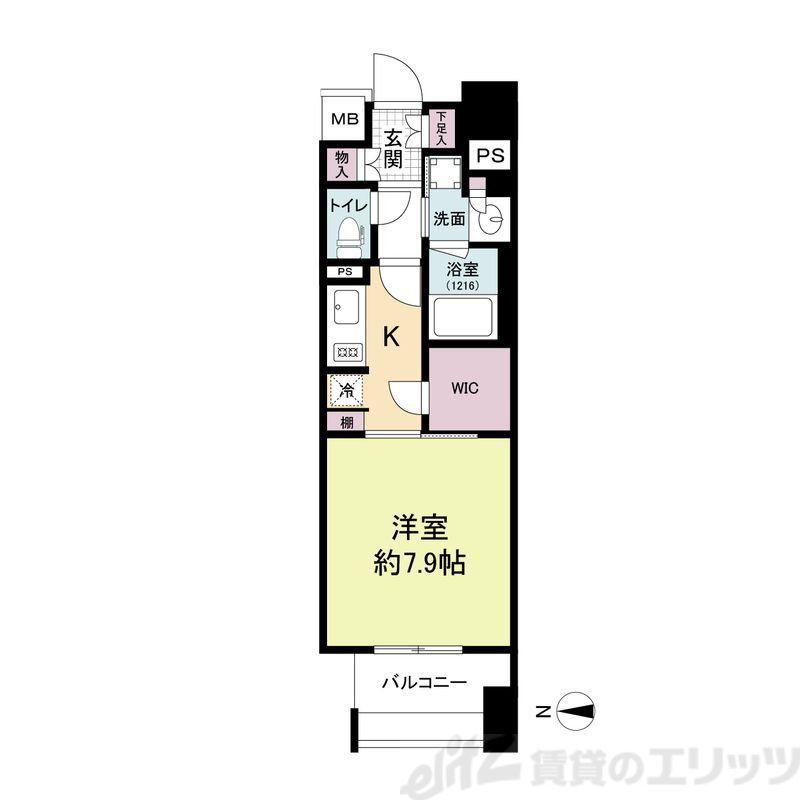 アビティ江坂(1K/7階)の間取り写真