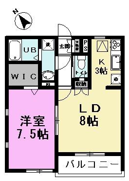 エピオン(1LDK/1階)の間取り写真