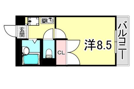 レオパレスクレスト(1K/2階)の間取り写真