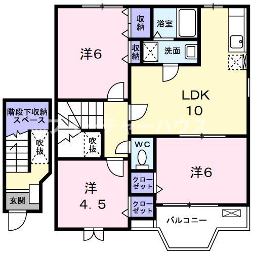 ラフレシールB(3LDK/2階)の間取り写真