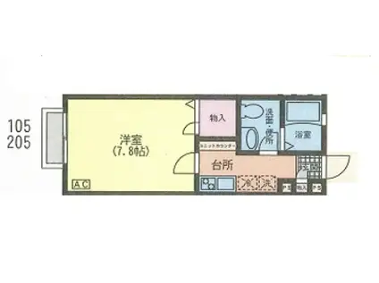 サン・ターニップ(1K/2階)の間取り写真