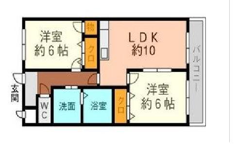 トレステーラ花みずき(2LDK/3階)の間取り写真