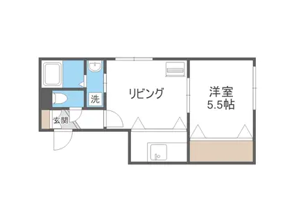 ブランノワールドゥカトル(1LDK/2階)の間取り写真