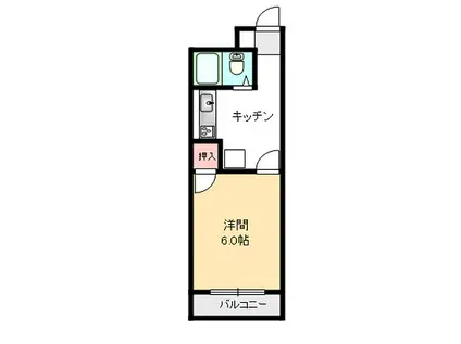 ドルフィン玉村(1K/1階)の間取り写真