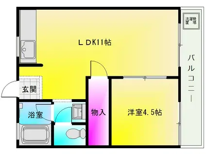 コーポみそのA(1LDK/2階)の間取り写真