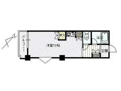 アペックス四ツ井(ワンルーム/2階)の間取り写真