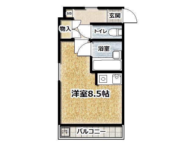コーポ郷(ワンルーム/2階)の間取り写真
