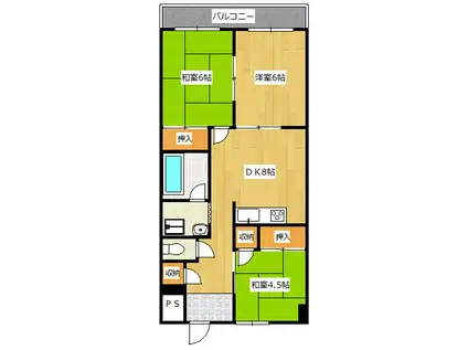 レイ前田(3DK/6階)の間取り写真