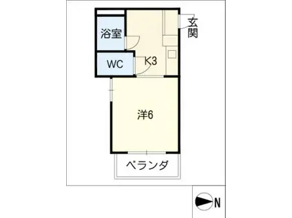 富士レイホービル第二(1K/1階)の間取り写真