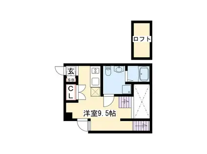 REX新栄(ワンルーム/2階)の間取り写真