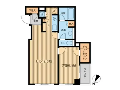 レジデンス三宿(1LDK/2階)の間取り写真