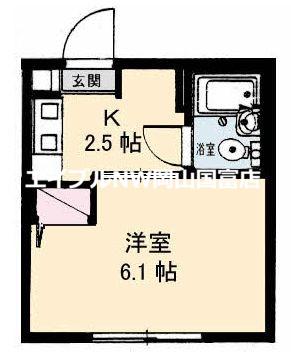 パークハイムふくい(1K/1階)の間取り写真