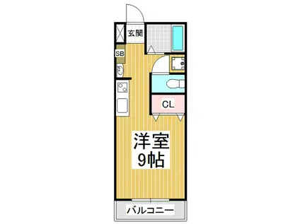 シエラ駒ヶ根(ワンルーム/1階)の間取り写真