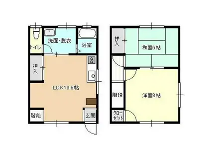 メゾン月が丘(2LDK/1階)の間取り写真