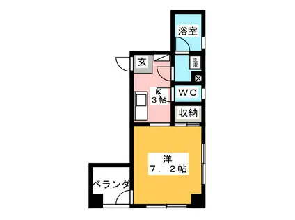クレアトゥール松乃(1K/4階)の間取り写真
