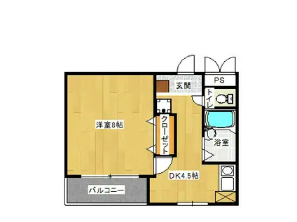 ピアパーク荘内(1DK/3階)の間取り写真