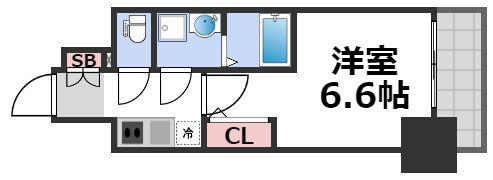 エスリード大阪上本町グリーズ(1K/15階)の間取り写真