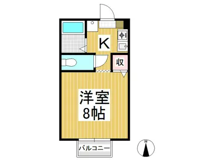 ウィルコ手塚(1K/1階)の間取り写真