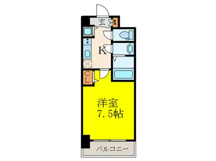 ディームス江坂(1K/6階)の間取り写真