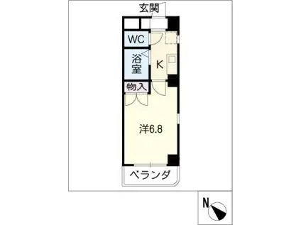 本山ブライトレジデンス(1K/1階)の間取り写真