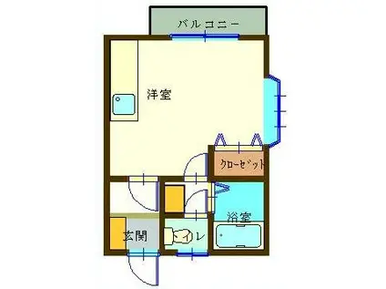 コーポ廣(ワンルーム/2階)の間取り写真