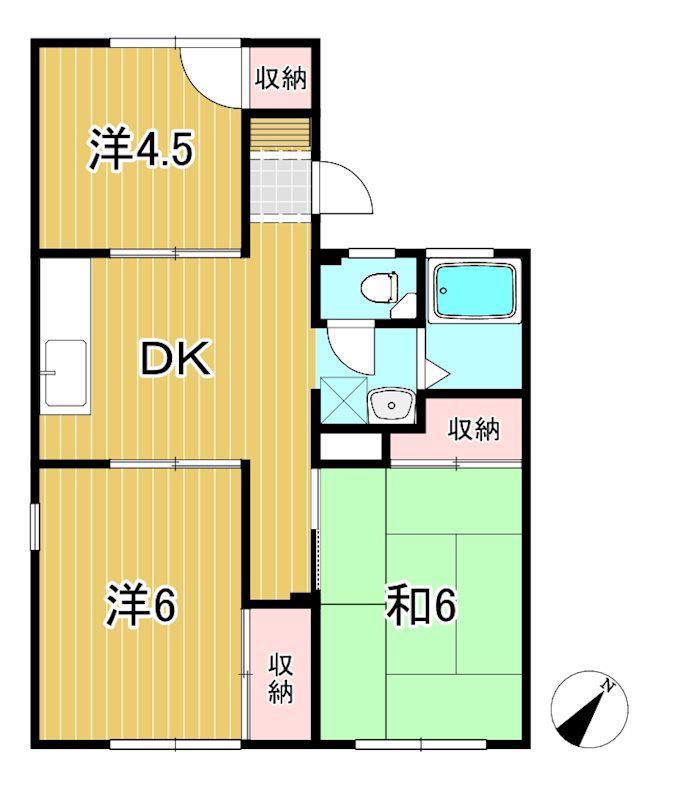 コーポ塙山(3DK/1階)の間取り写真