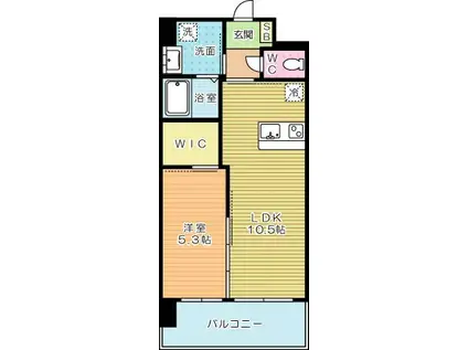 グレース上富野(1LDK/7階)の間取り写真