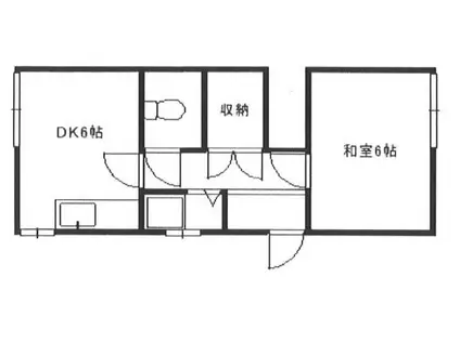 灘北ハイツ(1DK/2階)の間取り写真