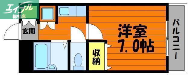 メゾンクレール(1K/2階)の間取り写真
