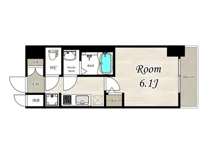 ESTEMCOURT OSAKA(1K/6階)の間取り写真