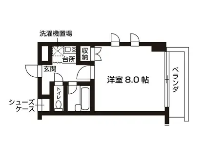 ラフォーレ香椎(1K/3階)の間取り写真