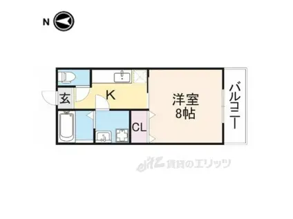 サンモール野神Ⅱ(1K/1階)の間取り写真